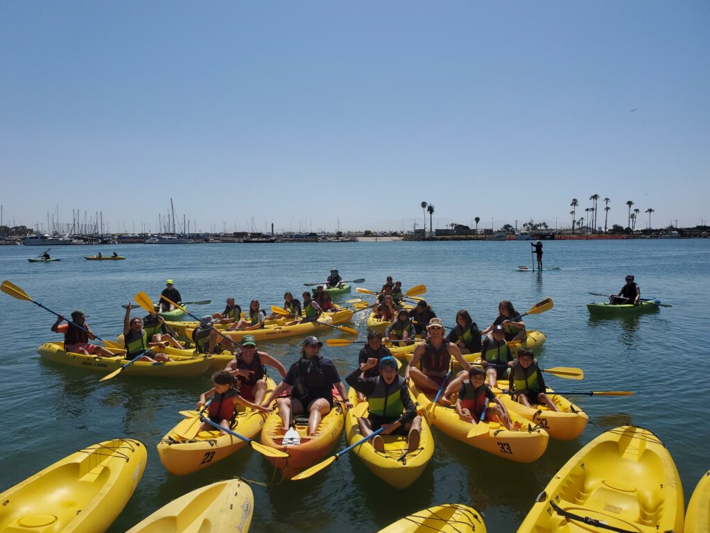Group kayaking